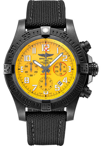 Breitling Avenger Hurricane 12h 45 Watch - Breitlight - Cobra Yellow Dial - Anthracite Military Strap - Tang Buckle
