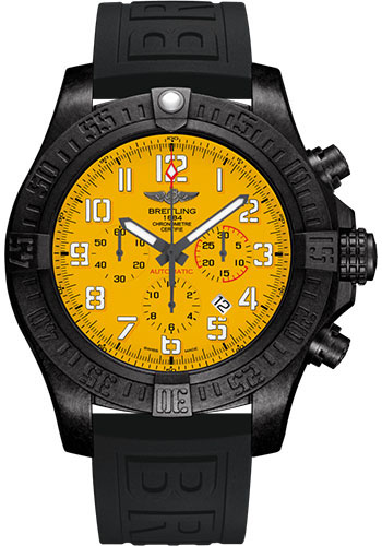 Breitling Avenger Hurricane 12h Watch - Breitlight - Cobra Yellow Dial - Black Diver Pro III Strap - Folding Buckle