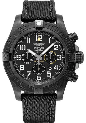 Breitling Avenger Hurricane 12h Watch - Breitlight - Volcano Black Dial - Black Military Strap - Tang Buckle