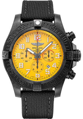 Breitling Avenger Hurricane 12h Watch - Breitlight - Cobra Yellow Dial - Black Military Strap - Tang Buckle