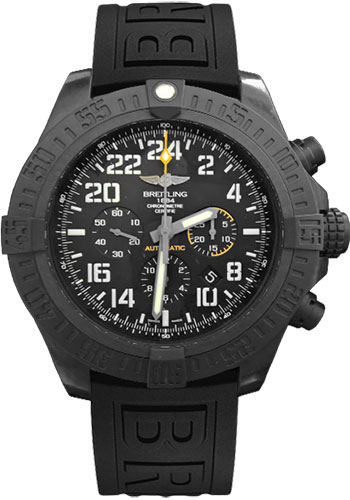Breitling Avenger Hurricane Watch - 50mm Breitlight Case - Volcano Black Dial - Black Diver Pro III Strap