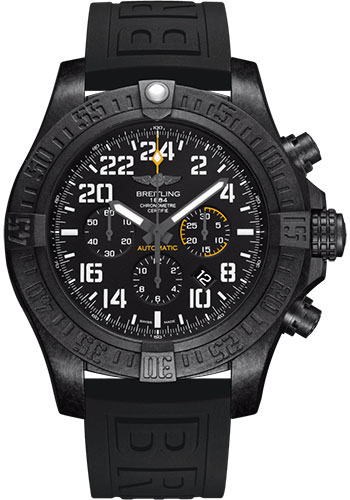 Breitling Avenger Hurricane Watch - Breitlight - Volcano Black Dial - Black Diver Pro III Strap - Tang Buckle
