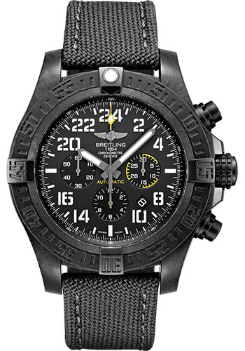 Breitling Avenger Hurricane Watch - Breitlight - Volcano Black Dial - Black Military Strap - Tang Buckle