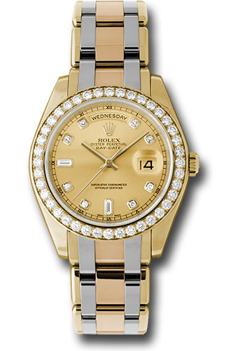 Rolex Yellow Gold Day-Date Special Edition 39 Watch - 40 Diamond Bezel - Champagne Diamond Dial