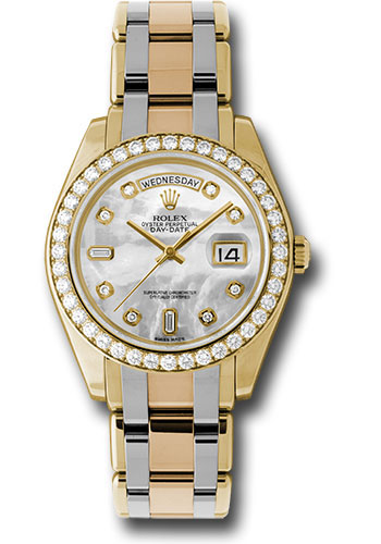 Rolex Yellow Gold Day-Date Special Edition 39 Watch - 40 Diamond Bezel - Mother-Of-Pearl Diamond Dial