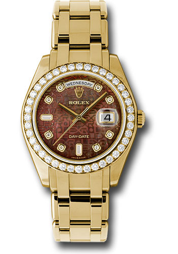 Rolex Yellow Gold Day-Date Special Edition 39 Watch - 40 Diamond Bezel - Dark Mother-Of-Pearl Jubilee Diamond Dial