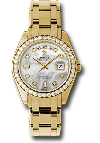 Rolex Yellow Gold Day-Date Special Edition 39 Watch - 40 Diamond Bezel - Mother-Of-Pearl Diamond Dial