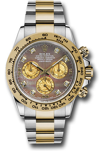 Rolex Yellow Rolesor Cosmograph Daytona 40 Watch - Dark Mother-Of-Pearl Gold Crystal Subdials Dial