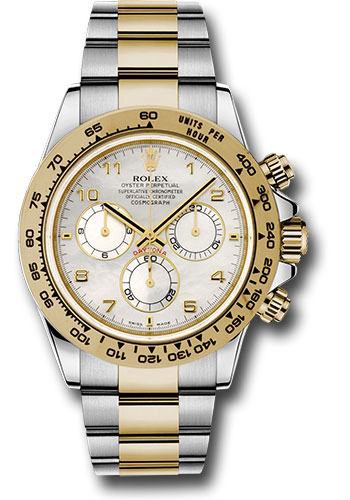 Rolex Yellow Rolesor Cosmograph Daytona 40 Watch - White Mother-Of-Pearl Arabic Dial
