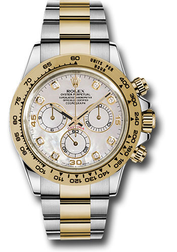 Rolex Yellow Rolesor Cosmograph Daytona 40 Watch - Mother-Of-Pearl Diamond Dial