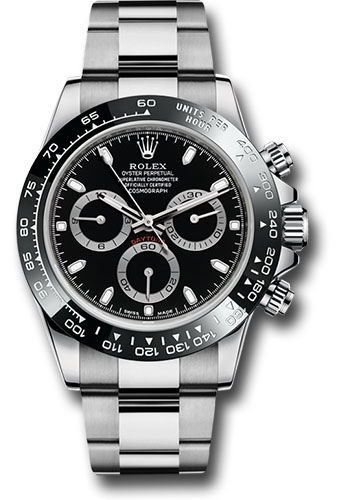 Rolex Steel Cosmograph Daytona 40 Watch - Black Index Dial
