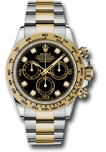 Rolex Yellow Rolesor Cosmograph Daytona 40 Watch - Black Diamond Dial