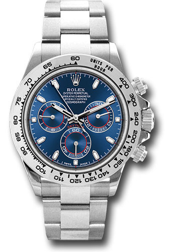 Rolex White Gold Cosmograph Daytona 40 Watch - Blue Index Dial