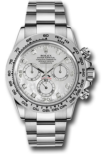 Rolex White Gold Cosmograph Daytona 40 Watch - White Mother-Of-Pearl Diamond Dial