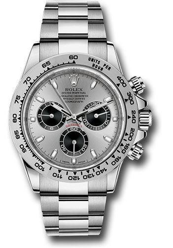 Rolex White Gold Cosmograph Daytona 40 Watch - Steel And Black Index Dial