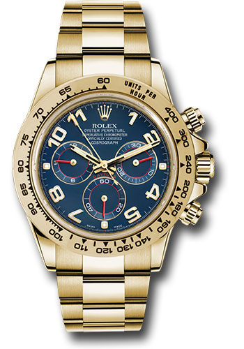 Rolex Yellow Gold Cosmograph Daytona 40 Watch - Blue Arabic Dial