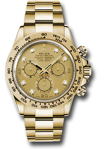 Rolex Yellow Gold Cosmograph Daytona 40 Watch - Champagne Diamond Dial