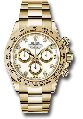 Rolex Yellow Gold Cosmograph Daytona 40 Watch - White Diamond Dial
