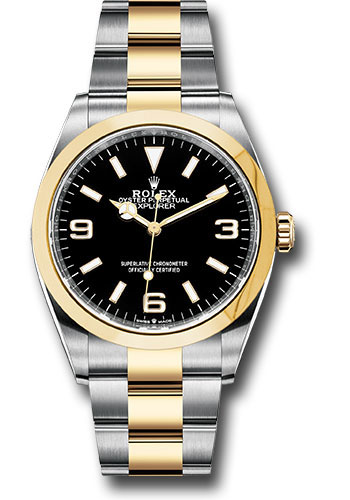 Rolex Steel and Yellow Gold Oyster Perpetual Explorer - Black Dial - Oyster Bracelet - 2021 Release