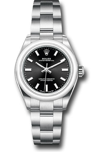 Rolex Oyster Perpetual 28 Watch - Domed Bezel - Black Index Dial - Oyster Bracelet