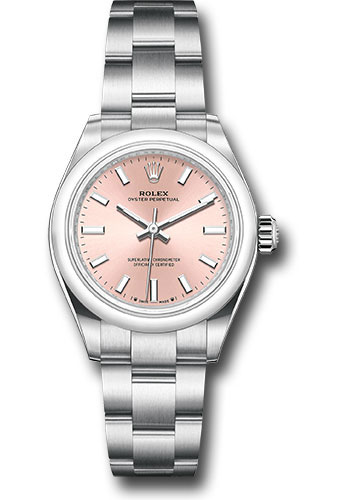Rolex Oyster Perpetual 28 Watch - Domed Bezel - Pink Index Dial - Oyster Bracelet