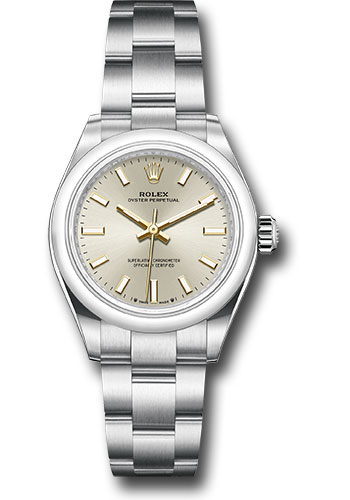 Rolex Oyster Perpetual 28 Watch - Domed Bezel - Silver Index Dial - Oyster Bracelet