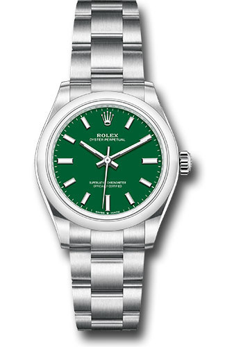 Rolex Oyster Perpetual 31 Watch - Domed Bezel - Green Index Dial - Oyster Bracelet