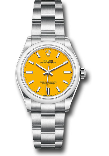 Rolex Oyster Perpetual 31 Watch - Domed Bezel - Yellow Index Dial - Oyster Bracelet