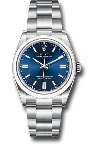 Rolex Oyster Perpetual 36 Watch - Domed Bezel - Blue Index Dial - Oyster Bracelet