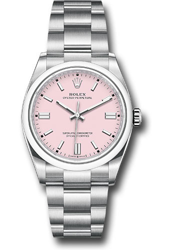 Rolex Oyster Perpetual 36 Watch - Domed Bezel - Candy Pink Index Dial - Oyster Bracelet