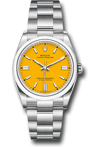Rolex Oyster Perpetual 36 Watch - Domed Bezel - Yellow Index Dial - Oyster Bracelet