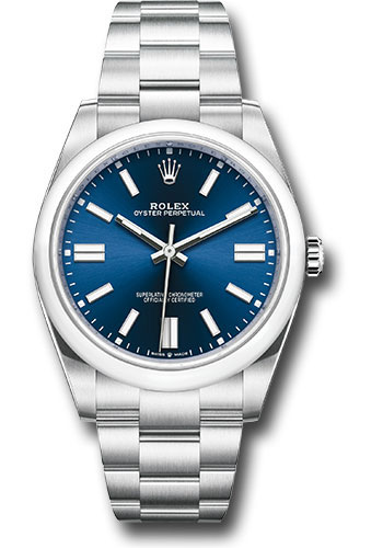 Rolex Oyster Perpetual 41 Watch - Domed Bezel - Blue Index Dial - Oyster Bracelet