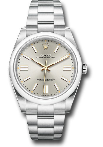 Rolex Oyster Perpetual 41 Watch - Domed Bezel - Silver Index Dial - Oyster Bracelet