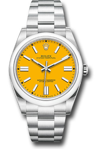 Rolex Oyster Perpetual 41 Watch - Domed Bezel - Yellow Index Dial - Oyster Bracelet