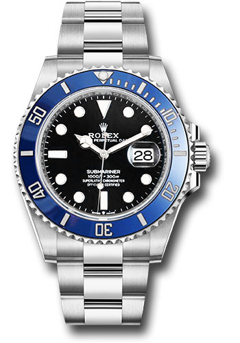 Rolex White Gold Submariner Date Watch - The Blueberry - Blue Bezel - Black Dial