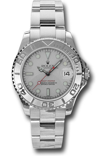 Rolex Steel and Platinum Yacht-Master 35 Watch - Platinum Dial