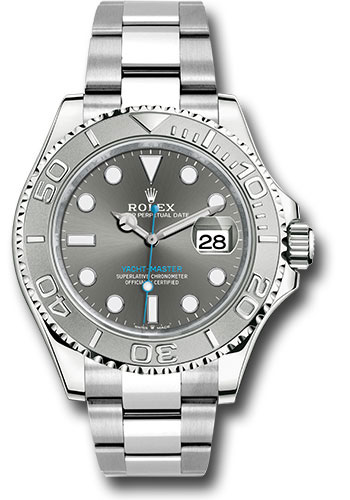 Rolex Steel and Platinum Yacht-Master 40 Watch - Dark Rhodium Dial - 3235 Movement