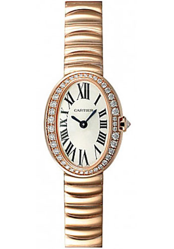 Cartier Baignoire Watch - Mini Pink Gold Diamond Case