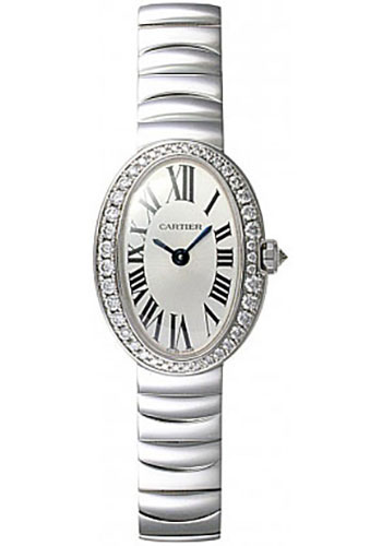 Cartier Baignoire Watch - Mini White Gold Diamond Case