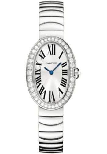 Cartier Baignoire Watch - Small White Gold Diamond Case - Gold Bracelet