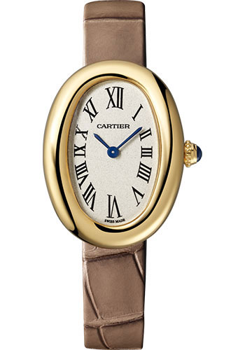 Cartier Baignoire 1920 Watch - 32 mm Yellow Gold Case - Taupe Strap