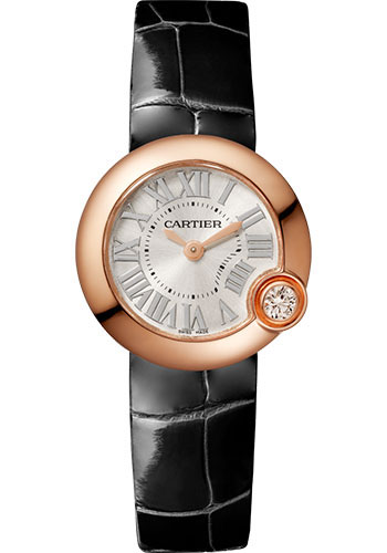 Cartier Ballon Blanc de Cartier Watch - 26 mm Pink Gold Case - Black Alligator Strap