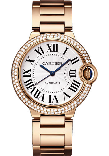 Cartier Ballon Bleu de Cartier Watch - 36 mm Pink Gold Diamond Case - Rose Gold Bracelet