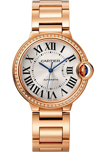 Cartier Ballon Bleu de Cartier Watch - 36 mm Pink Gold Case - Diamond Bezel