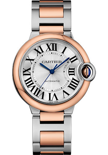 Cartier Ballon Bleu de Cartier Watch - 36 mm Steel Case - Pink Gold Bezel