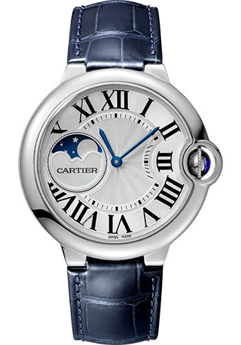 Cartier Ballon Bleu de Cartier Watch - 37 mm Steel Case - Blue Alligator Strap