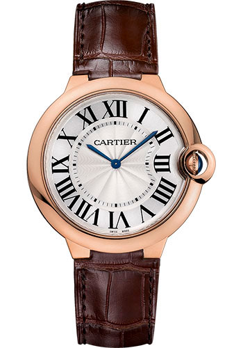 Cartier Ballon Bleu de Cartier Watch - 40 mm Pink Gold Case - Brown Alligator Strap