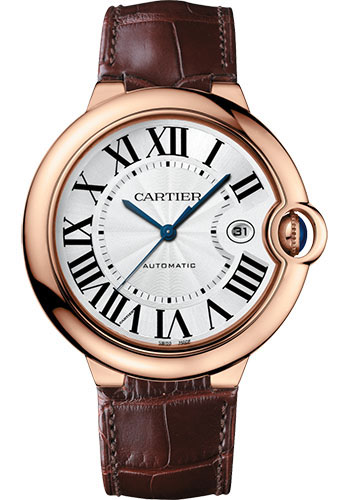Cartier Ballon Bleu de Cartier Watch - 42.1 mm Pink Gold Case - Brown Alligator Strap
