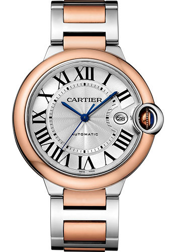Cartier Ballon Bleu de Cartier Watch - 42 mm Steel Case - Pink Gold Bezel - Pink Gold And Steel Bracelet