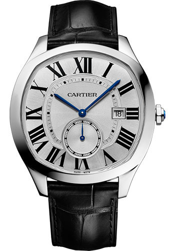Cartier Drive de Cartier Watch - 40 mm Steel Case - Silvered Dial - Black Alligator Strap